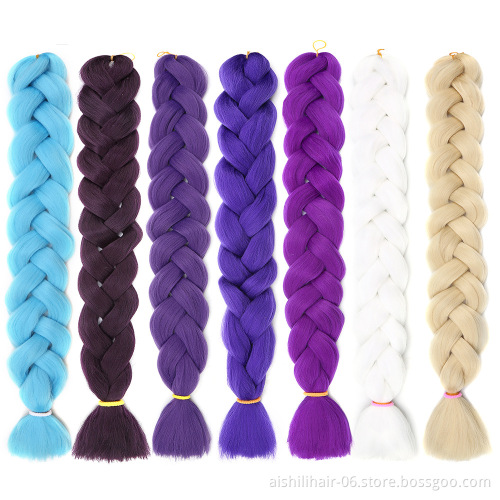 Aishili wholesale Crochet Pre Stretched 82 inches 165g synthetic extensions jumbo crochet braiding hair